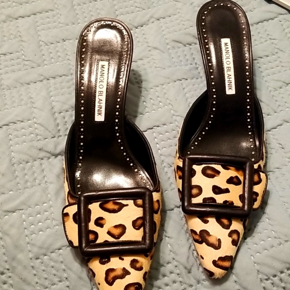 Manolo Blahnik Leopard Print Heels